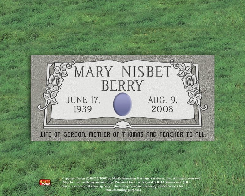 Mary Nisbet Berry Stone with Ceramic Photo