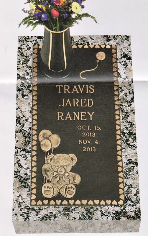 Raney Bronze Infant and Child Plaque with Bear and Balloons